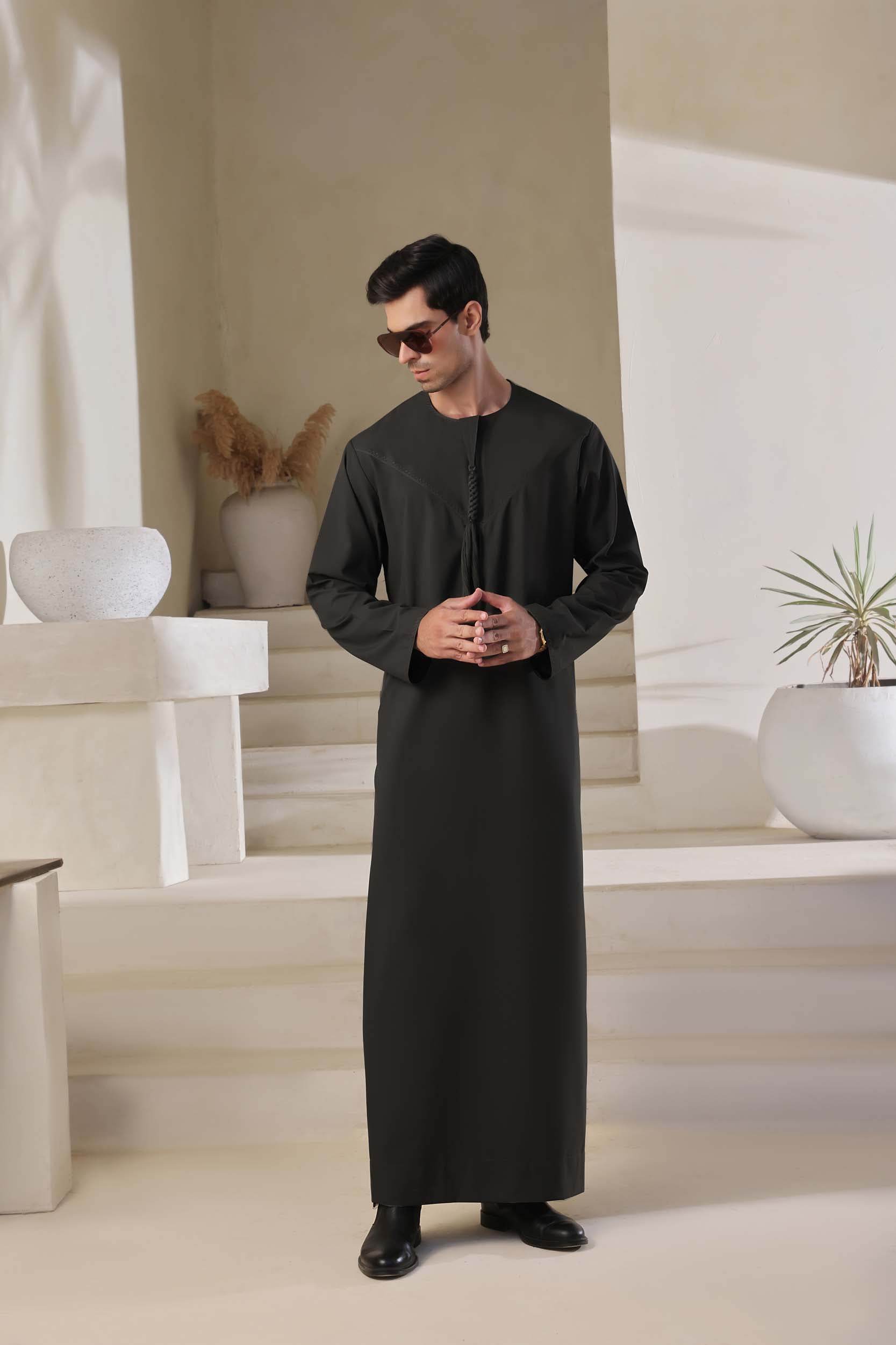 Black Emarati Jubbah | J013 - Al-Deebaj