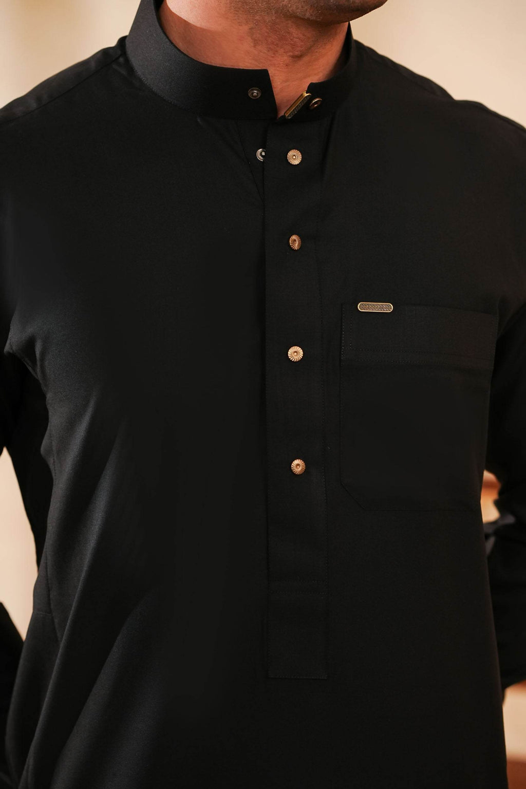 Black Saudi Jubbah | J020 - Al-Deebaj