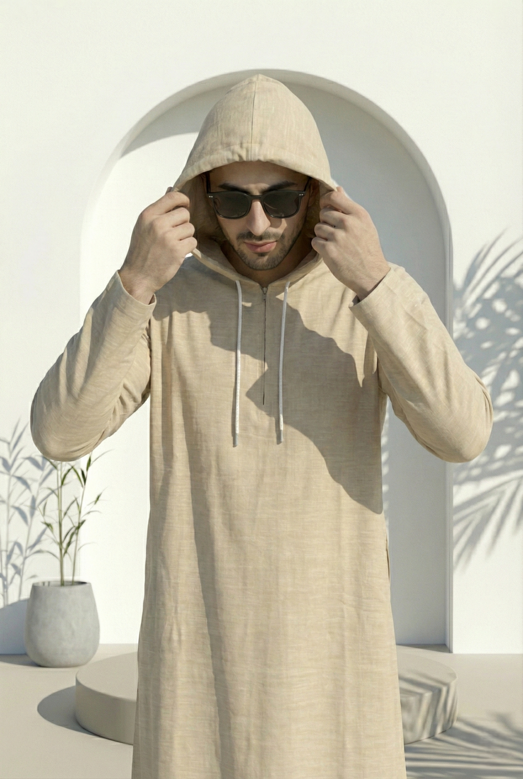 Gold Brown Hoodie Jubbah | J043