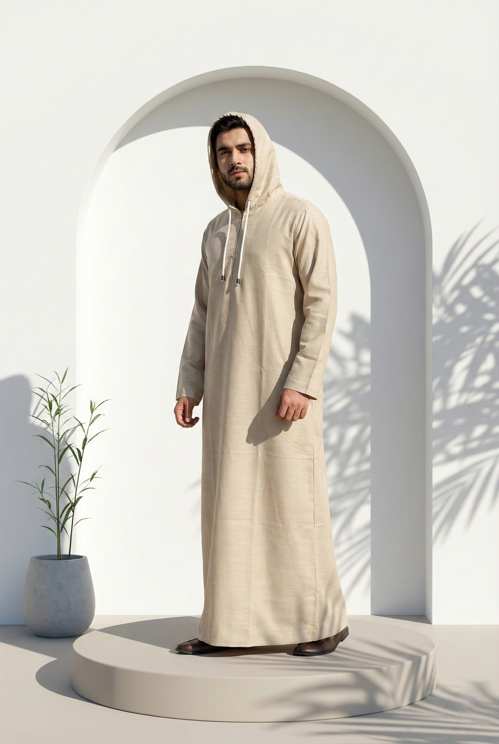 Gold Brown Hoodie Jubbah | J043