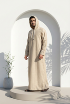 Gold Brown Hoodie Jubbah | J043