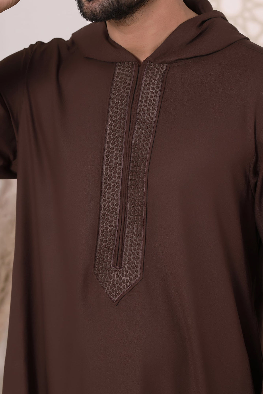 Choc Brown Emb Jubbah | J053