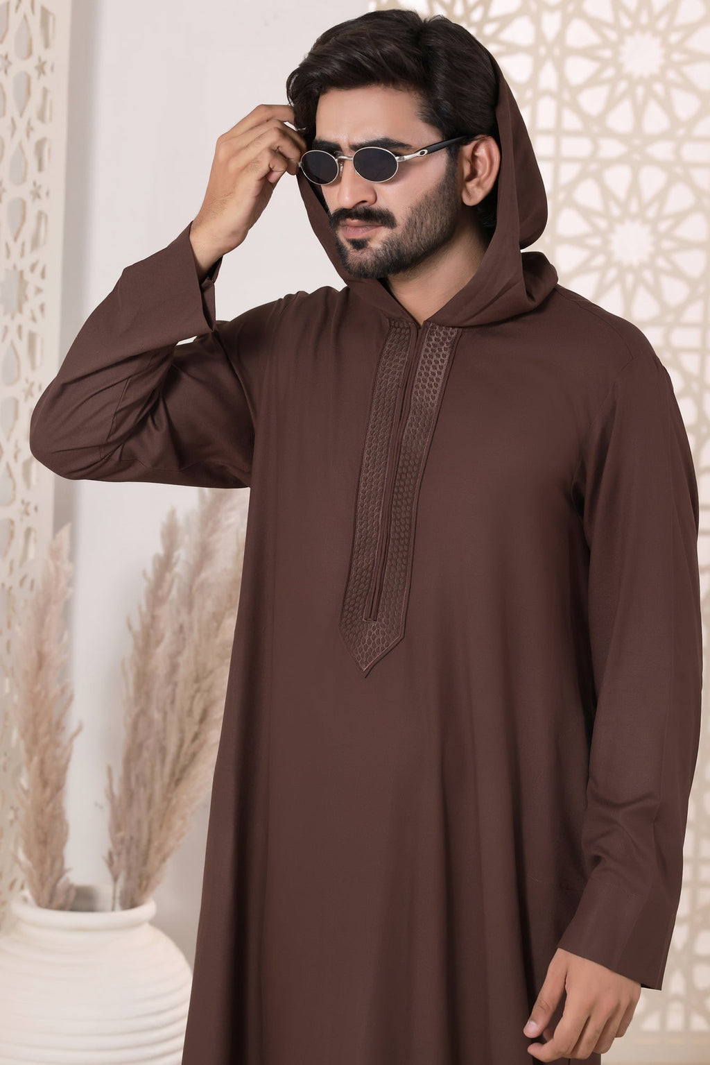 Choc Brown Emb Jubbah | J053