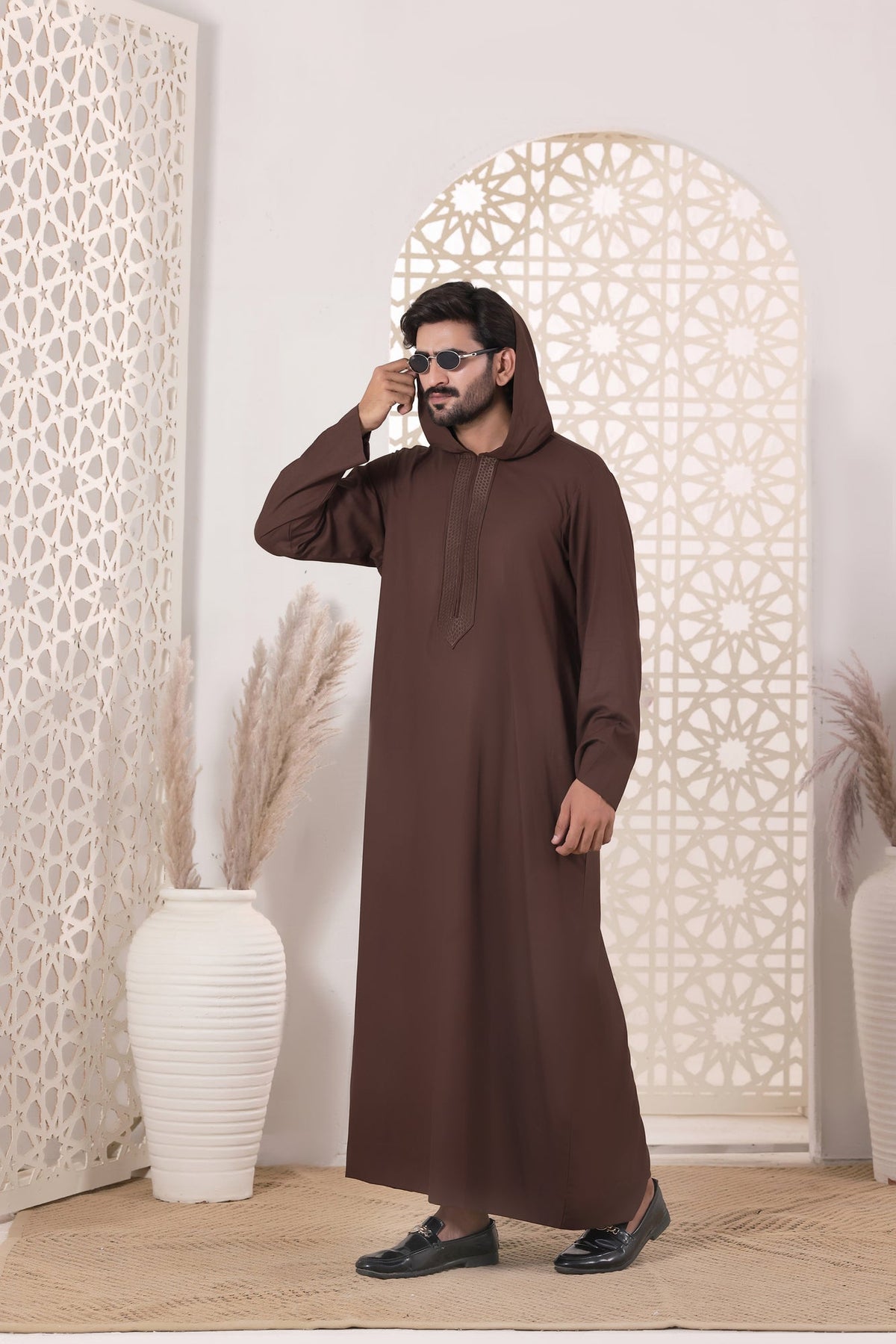 Choc Brown Emb Jubbah | J053