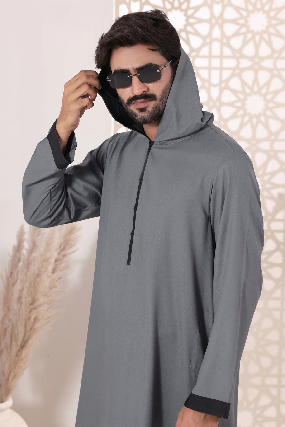 Grey Hoodie Jubbah | J051