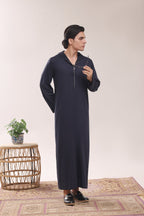 Navy Hoodie Zipper Jubbah J054